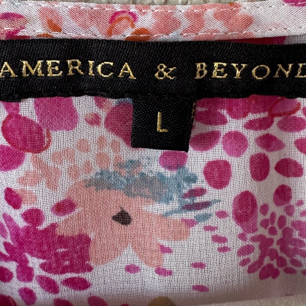 America & Beyond sheer chiffon floral swim cover up - Picture 5 of 8
